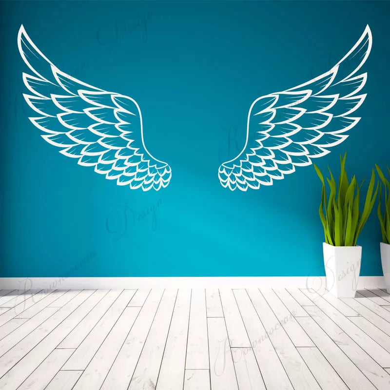 Spread Angel Wings Wall Stickers Vinyl Art Home Decor Living Room Bedroom Decoration Bird God Decals Removable Room Murals 4301