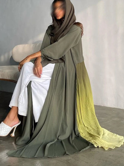 Eid Muslim Abaya for Women Pleated Chiffon Abayas Saudi Arabic Party Dress Ramadan Maxi Vestidos Morocco Kaftan Long Robe 2024