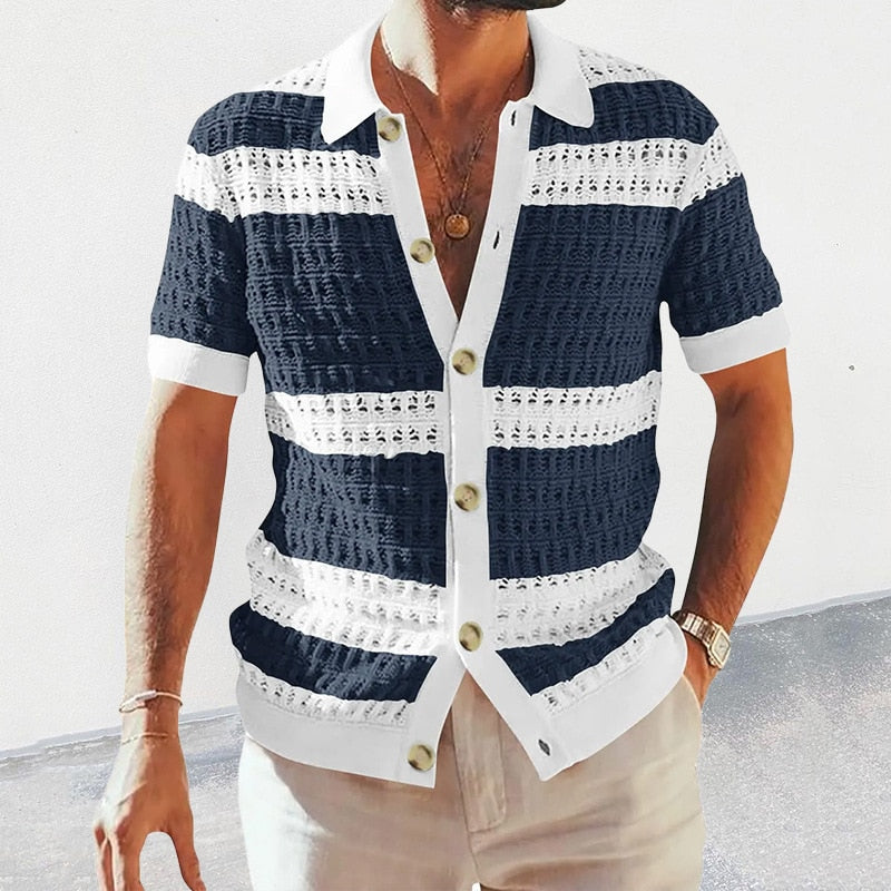 &quot;Eleganza&quot; Striped Knitted Cardigan