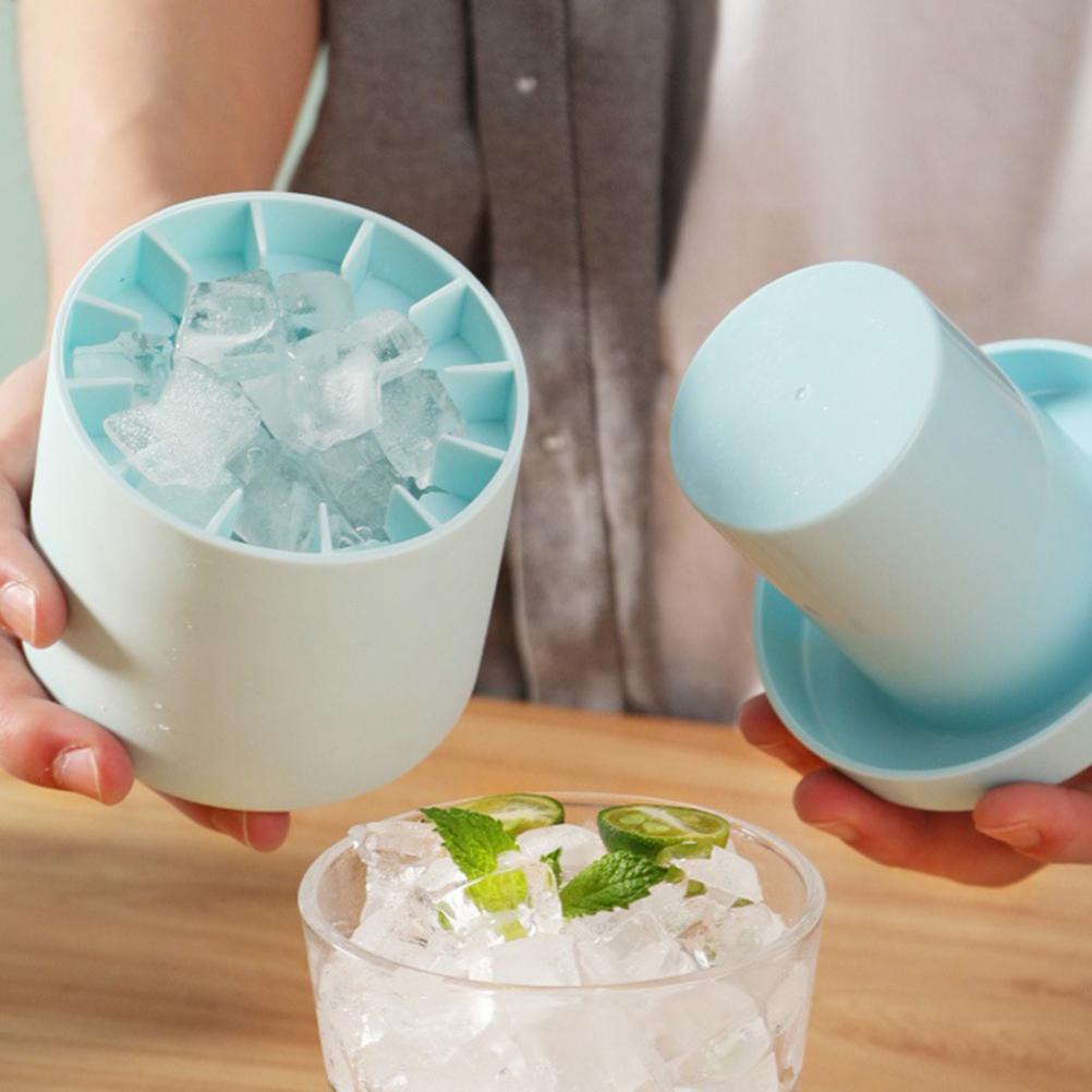 Cubo portátil para fabricar hielo con cilindro de silicona